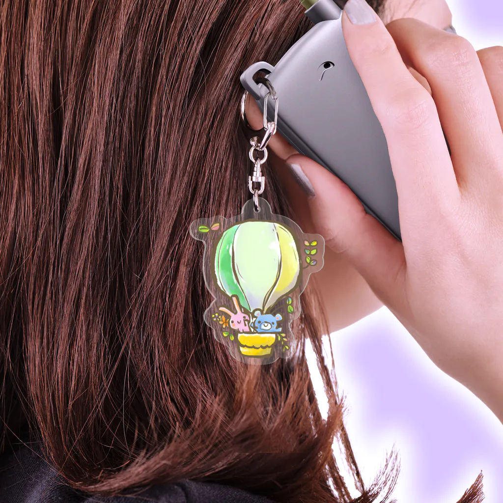 いちごいちえ　オフィシャルのえほんからとびでた　のりもの　ききゅう Acrylic Key Chain