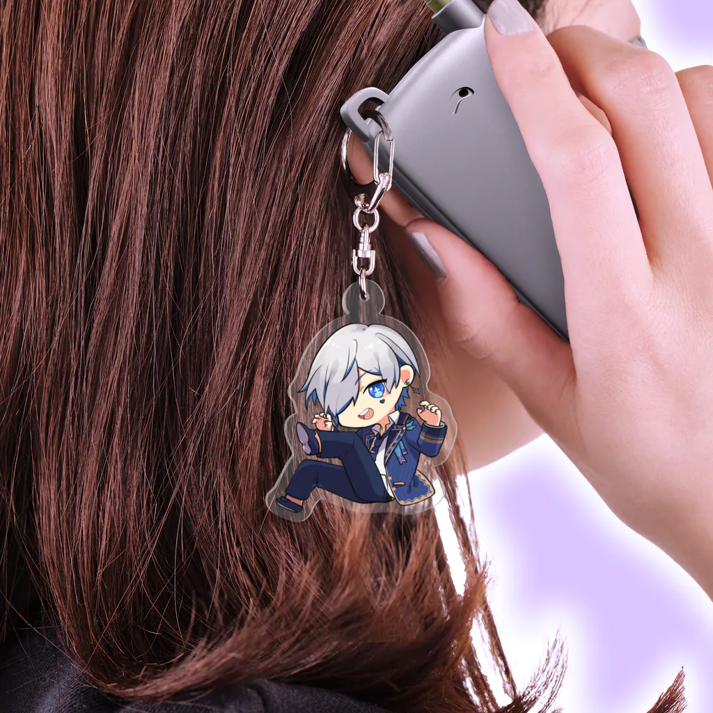 万事屋蒼月 SUZURI店の蒼月ふみアクキーTYPE B Acrylic Key Chain