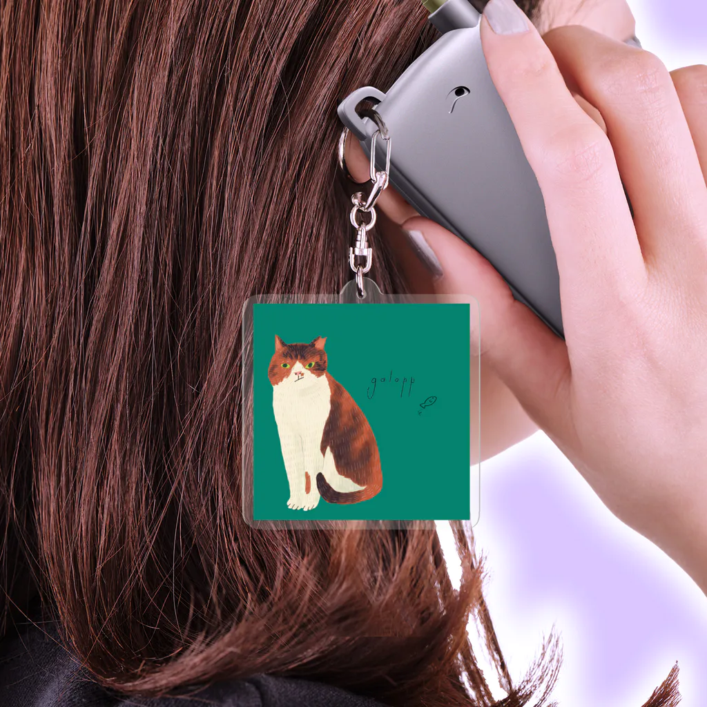 ネコノートショップ（neco-note shop）のギャロップ（ねこひげハウス） Acrylic Key Chain