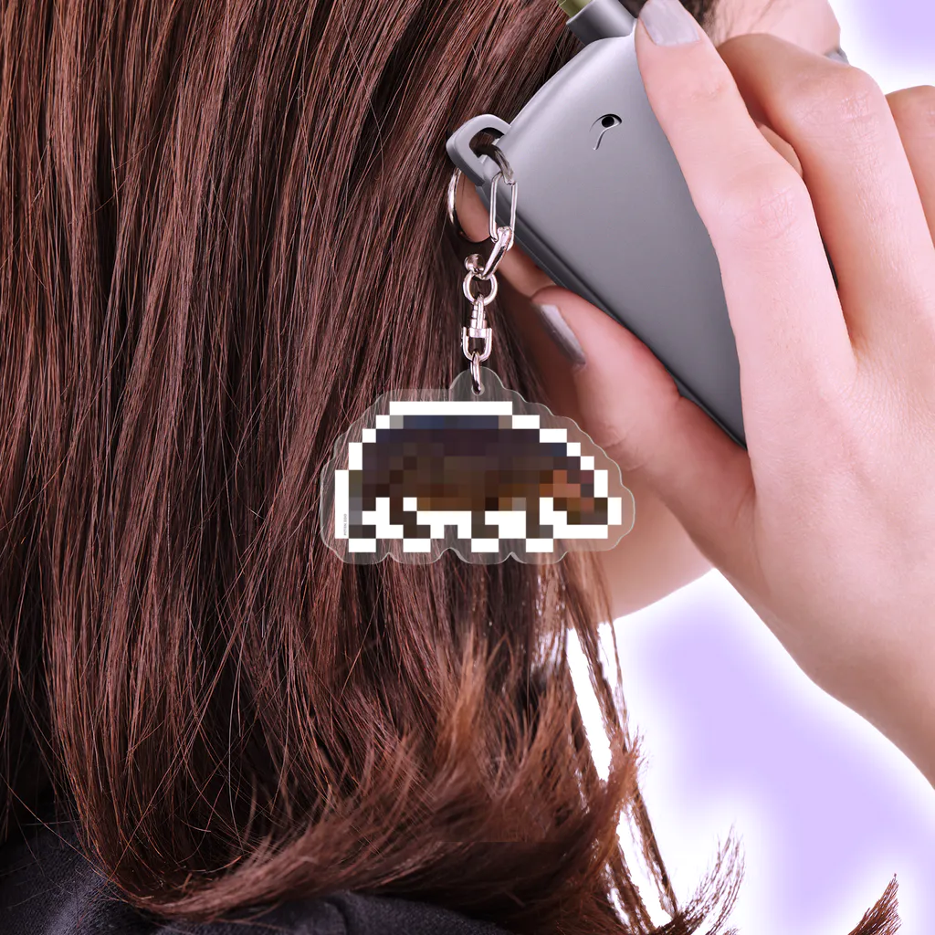 PITTEN PRODUCTSのPIXEL_ANIMAL_08(HIPPO) Acrylic Key Chain