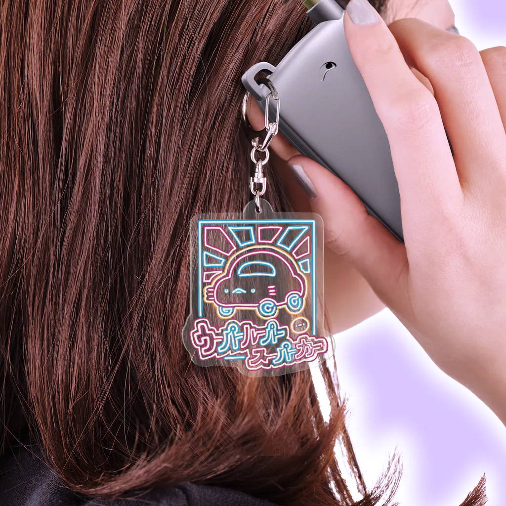 キーホルダー・アクリルキーホルダー meru チューバE♭管とうさぎ(ナチュラルレース) / ＊momochy shop