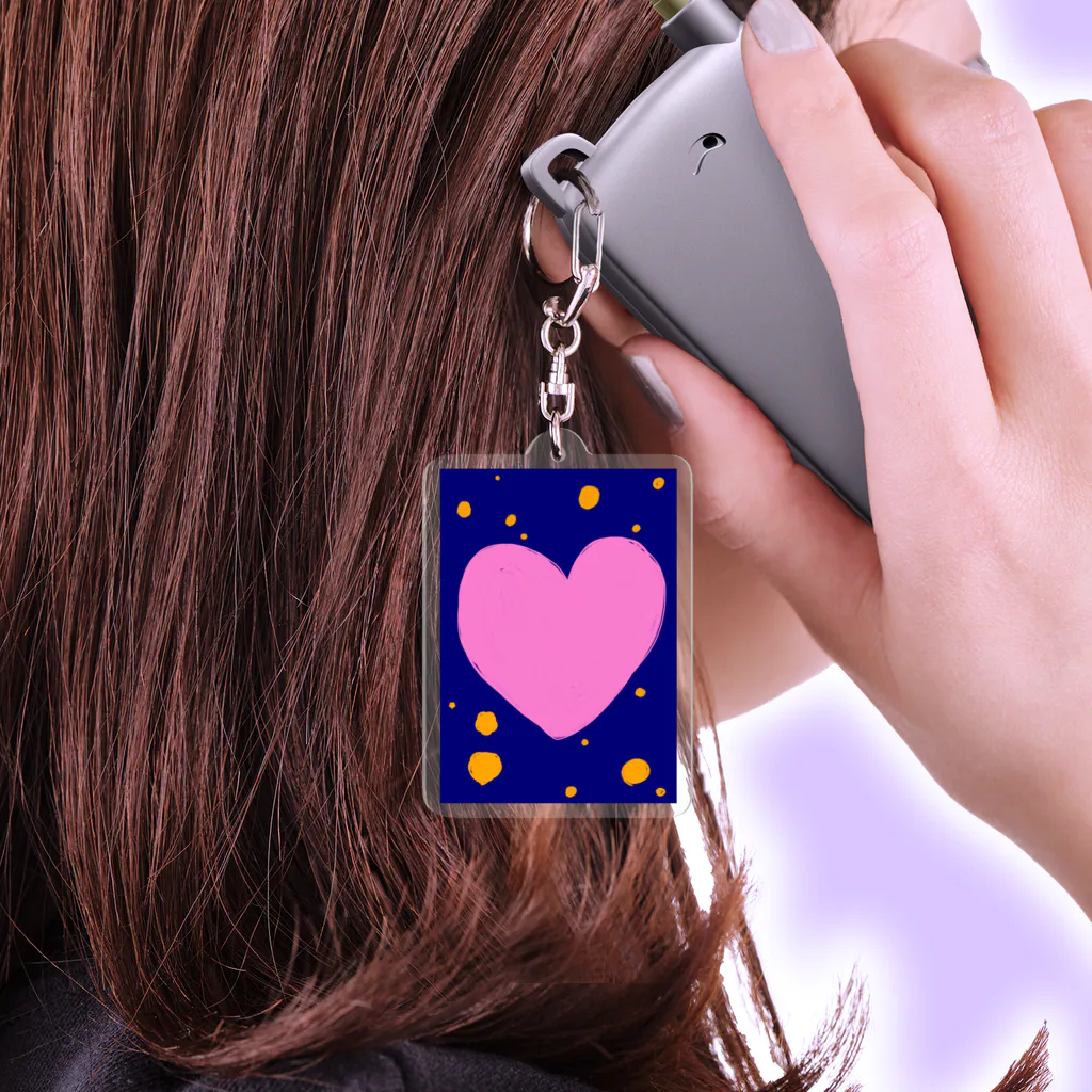 1080shopのハートと夜空 Acrylic Key Chain