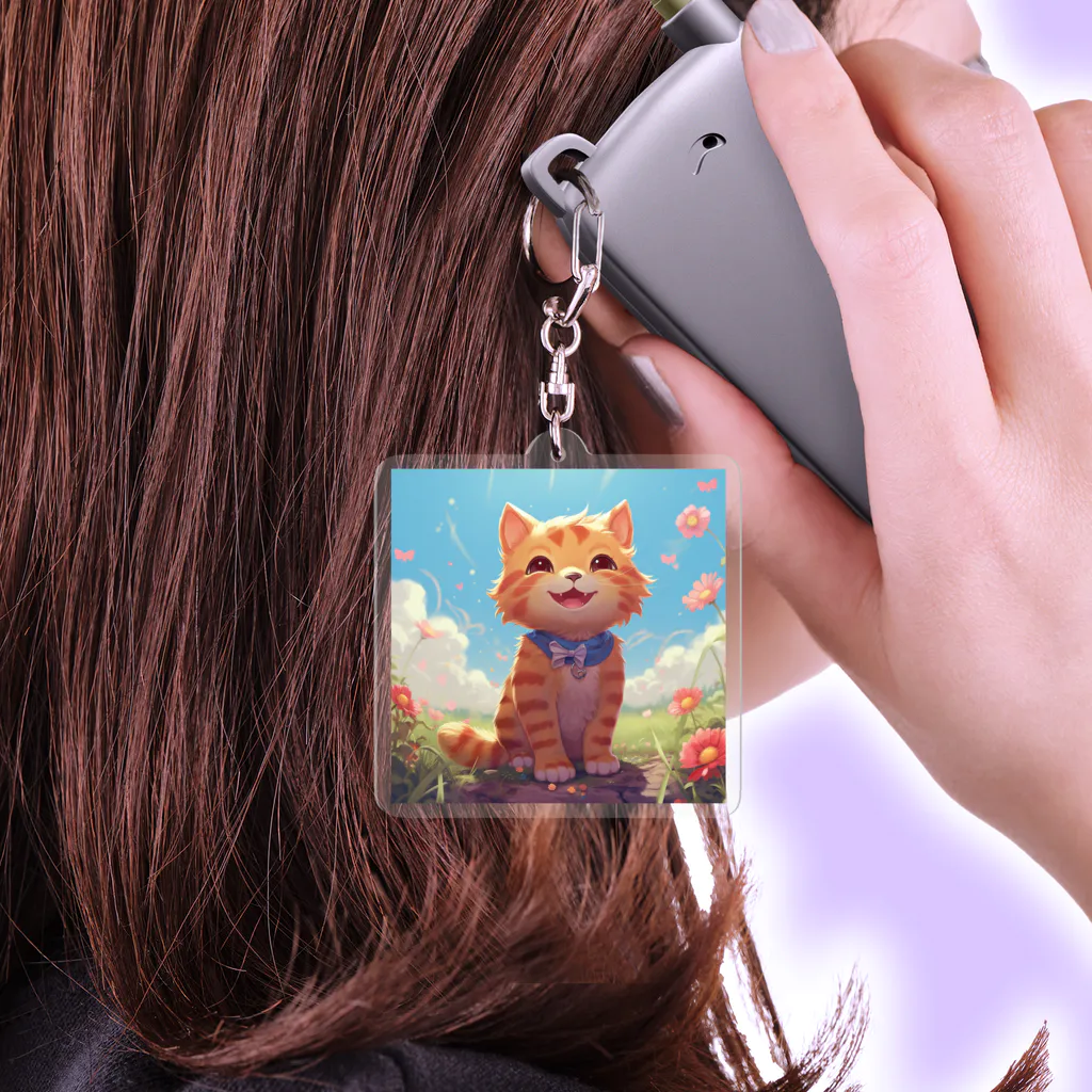 ネオン街/Neon Streetの魔法猫TIYCHA Acrylic Key Chain