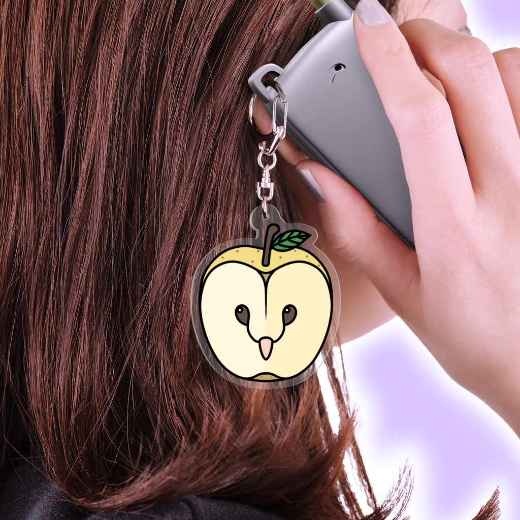 アクリルキーホルダー　プリン 梨の断メンフクロウ / huroshikiのアクリルキーホルダー通販