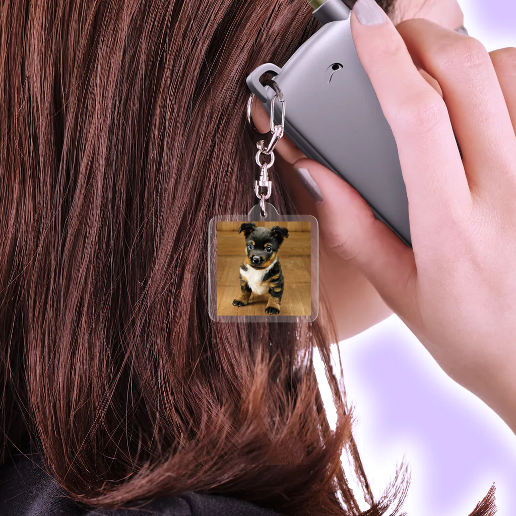 FUWAFUWAPAWSの可愛い子犬 Acrylic Key Chain