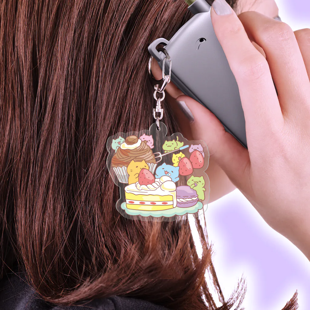 みっちりねこ by frencelのみっちりねこ　スイーツタイム Acrylic Key Chain