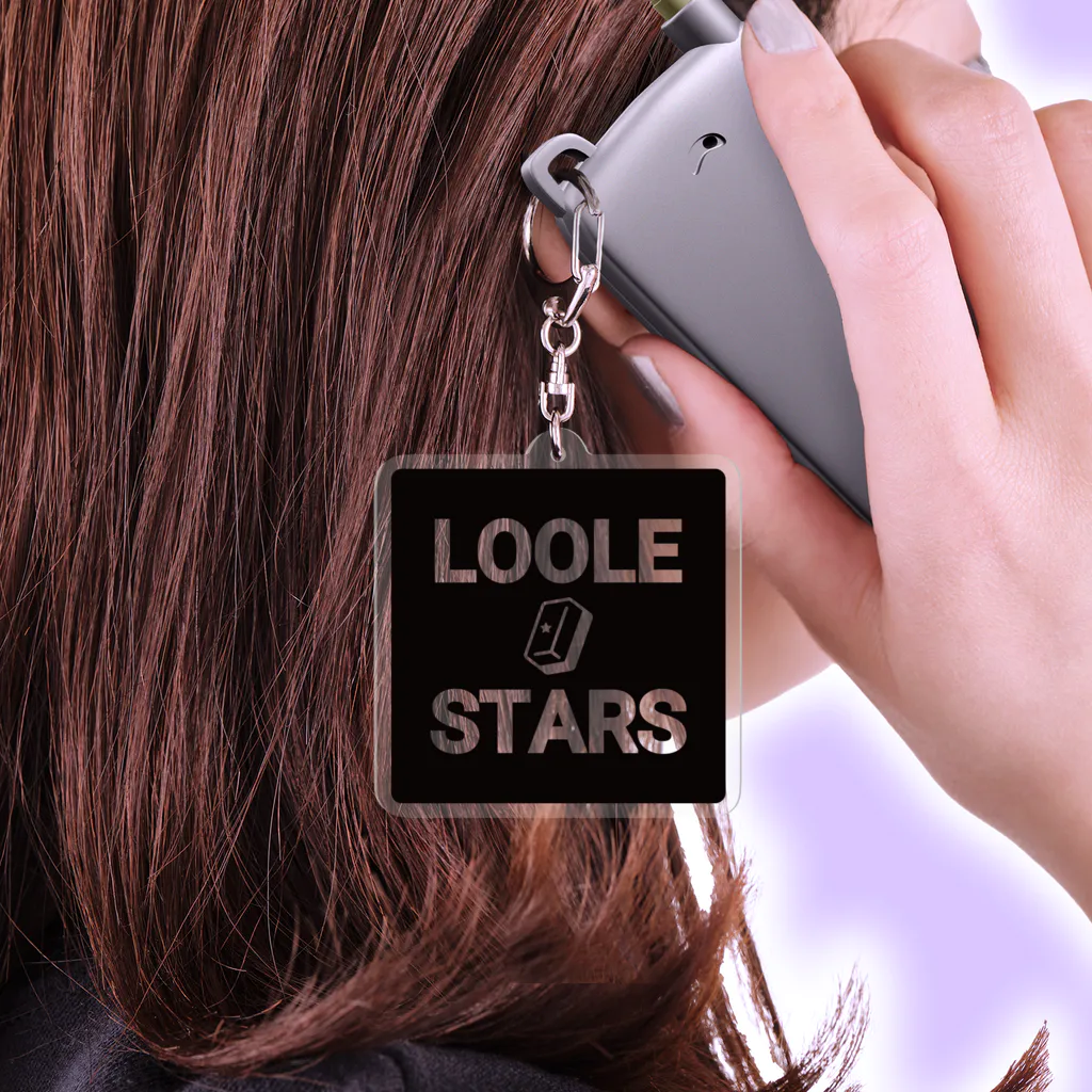 四角 ロゴ ローマ字 黒 アクキー / LOOLE☆STARS-ルールスターズ
