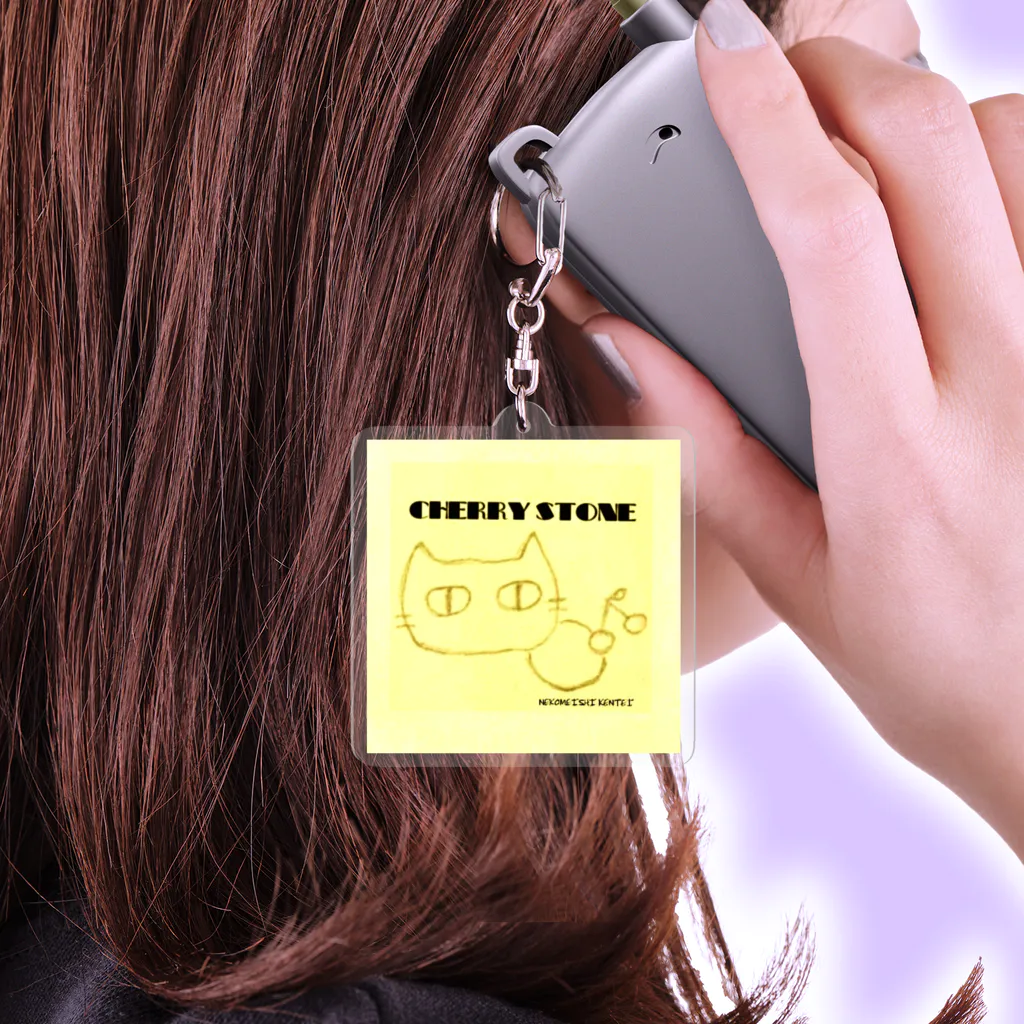 公式　猫目石検定　CHERRYSTONE　　の猫目石 Acrylic Key Chain
