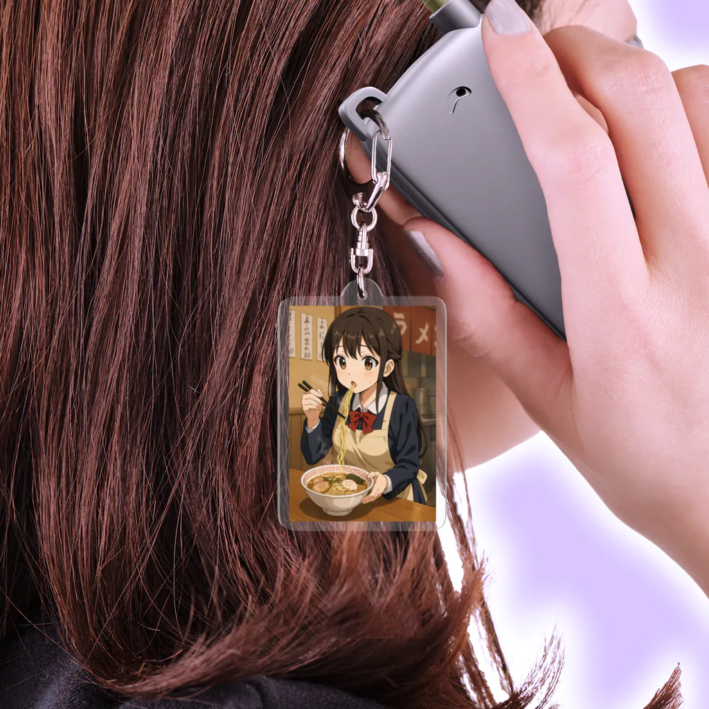 jongtaeのラーメン女子Tシャツ Acrylic Key Chain