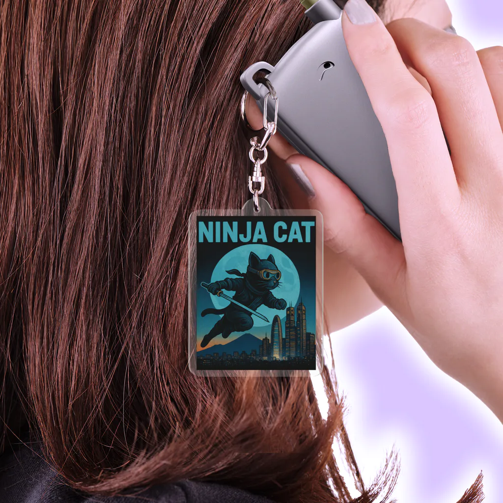 Atena-DesighnのNINJA CAT（1）忍者猫 Acrylic Key Chain