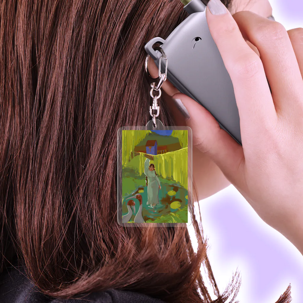 FSIAAA の柳と少女 Acrylic Key Chain