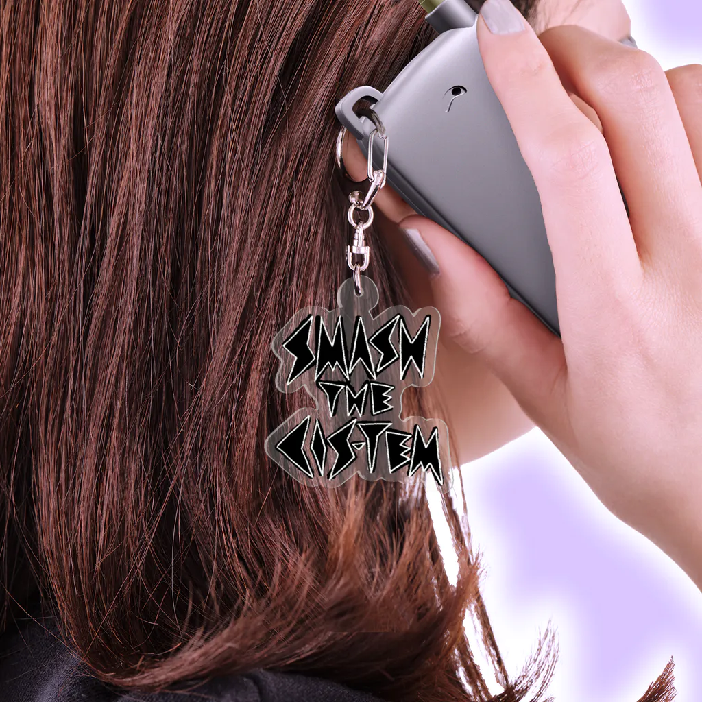 fox fox foxのSMASH THE CIS-TEM 黒 Acrylic Key Chain