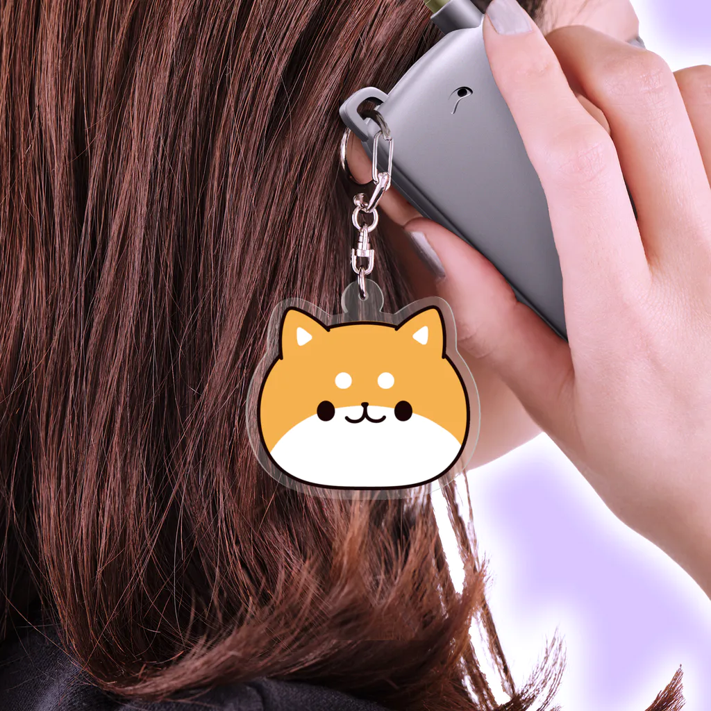 DECORのお返事シバイヌくん　ビッグフェイスver. Acrylic Key Chain