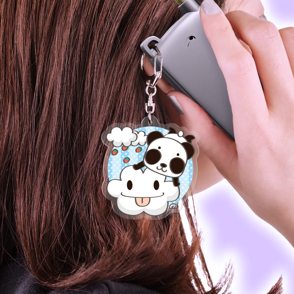 イラスト MONYAAT のズレちゃんとくもちゃん Acrylic Key Chain