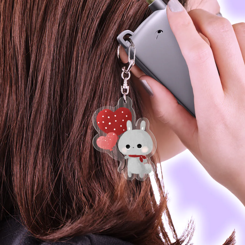 NAKAYUKA Online shopのラパンとハート Acrylic Key Chain