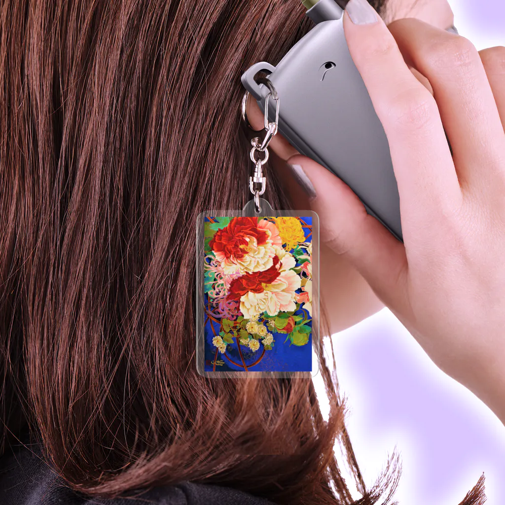 日本画家 加藤 由利子の華籠(タテ) Acrylic Key Chain