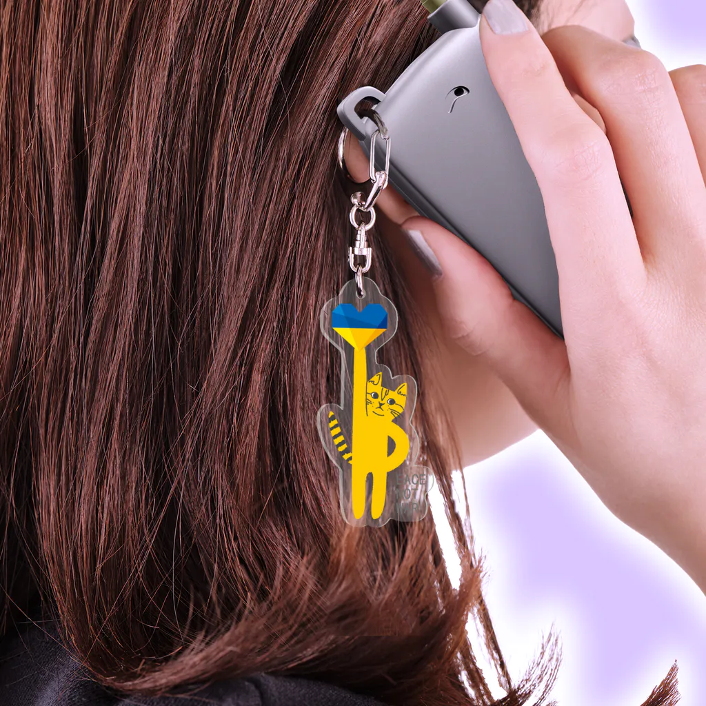 mapechiのトラネコしまお、平和を願う Acrylic Key Chain