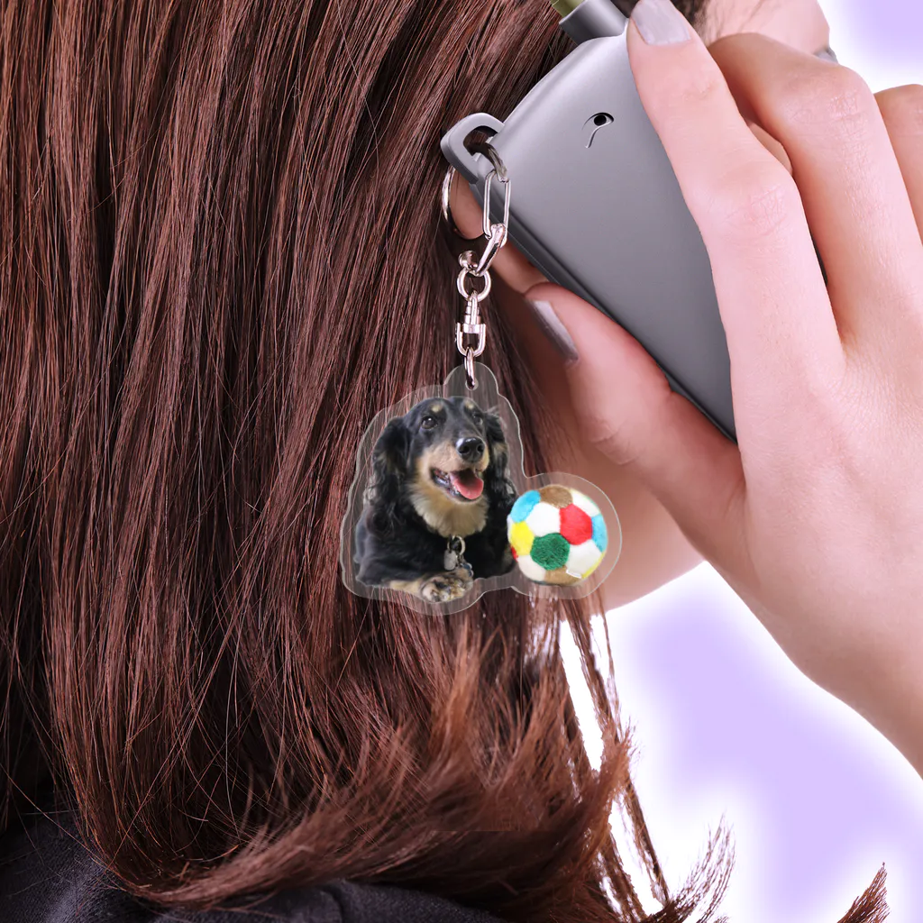 らんととれんの蘭ちゃん ミニチュアダックス Acrylic Key Chain