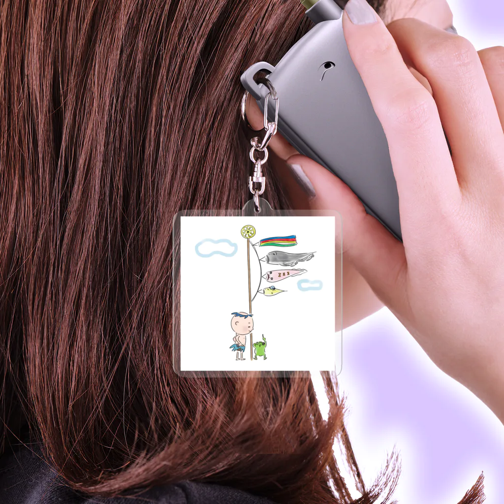 いしだよりこ商店のミルかつ〈ジャクシのぼり〉 Acrylic Key Chain