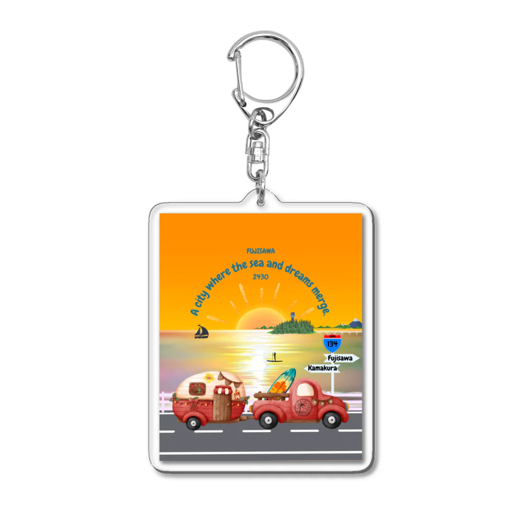 CyberArmadilloの湘南藤沢（2430）夕焼けコレクション Acrylic Key Chain