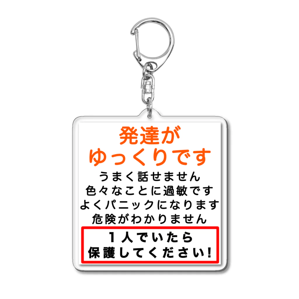 ドライ2の発達がゆっくりです　1人でいたら保護してください Acrylic Key Chain