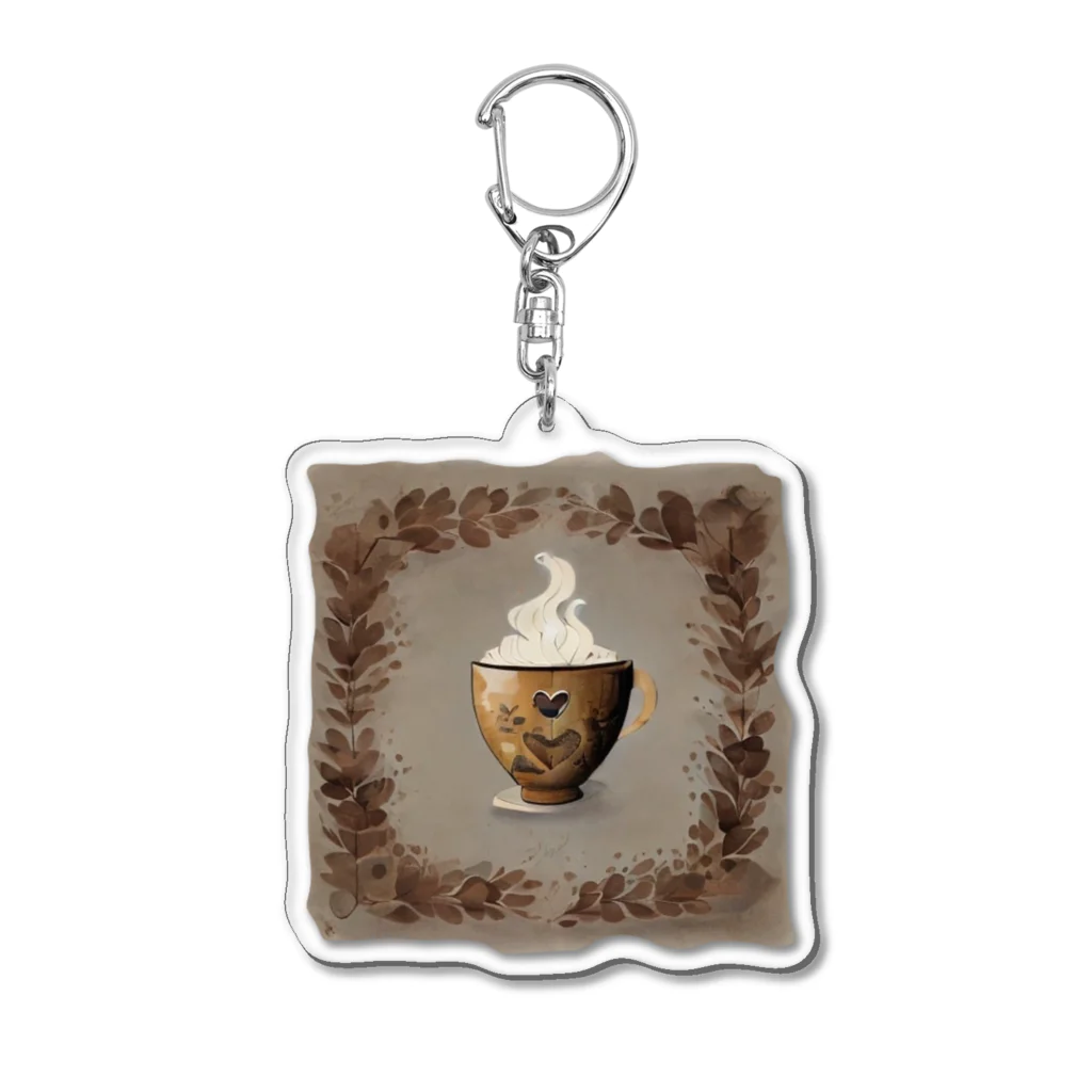 leisurely_lifeのA richly decorated coffee-inspired T-shirt design Acrylic Key Chain