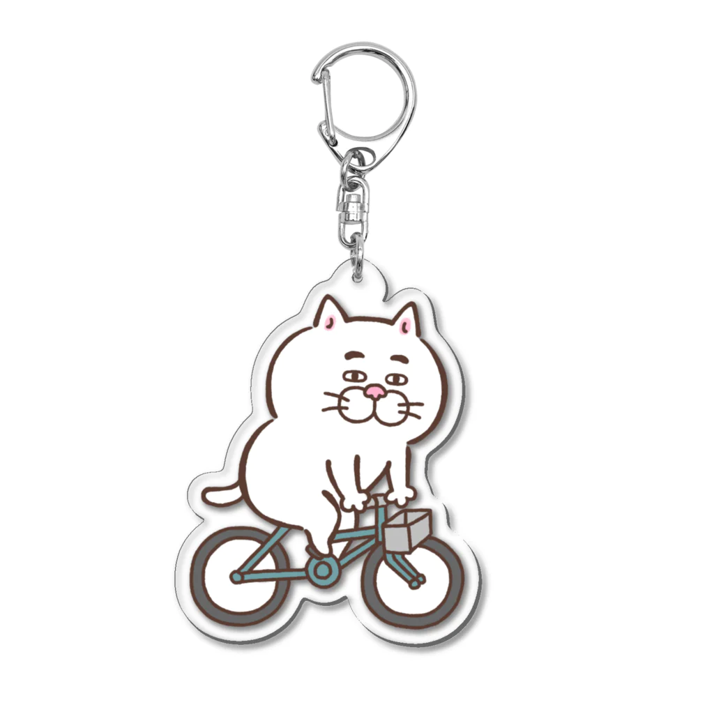目つきの悪い猫＠いけやけいのサイクリングにゃんこ Acrylic Key Chain