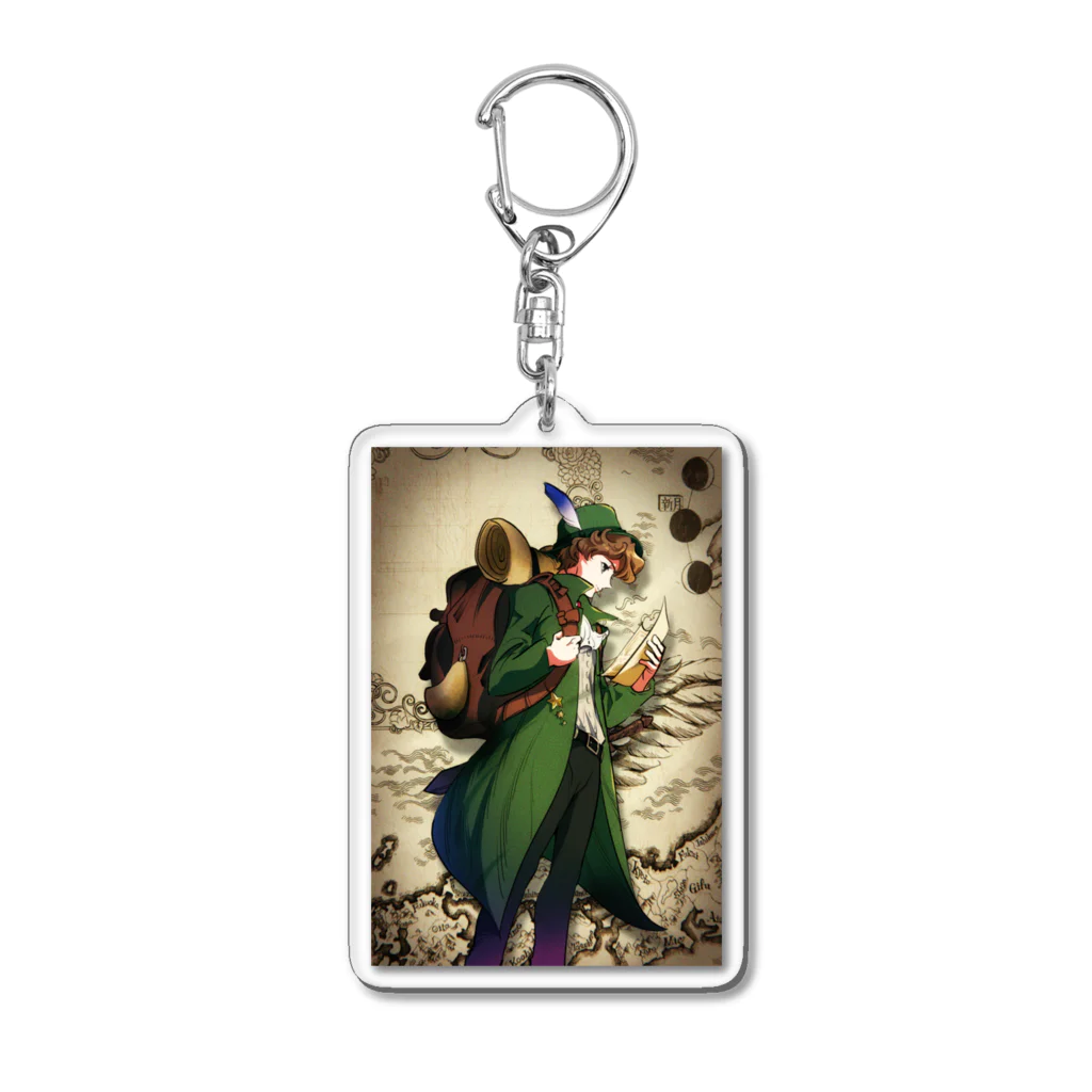 くまざきゆうのデザインストアの孤高の冒険者 Acrylic Key Chain