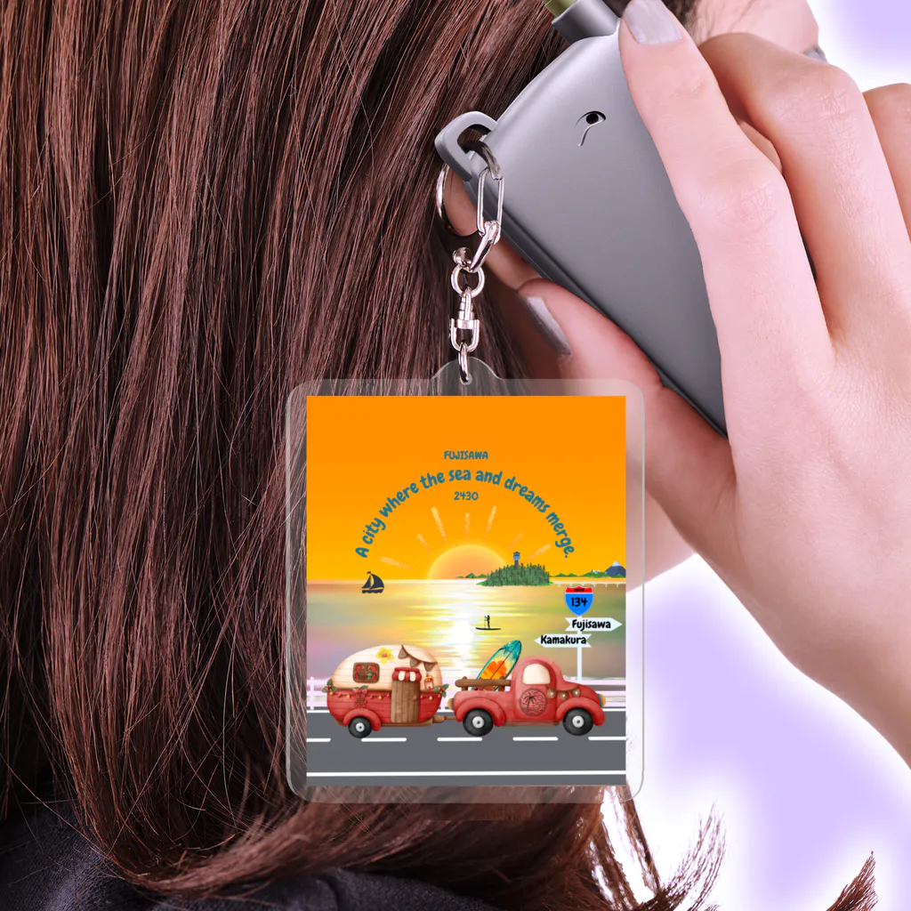 CyberArmadilloの湘南藤沢（2430）夕焼けコレクション Acrylic Key Chain