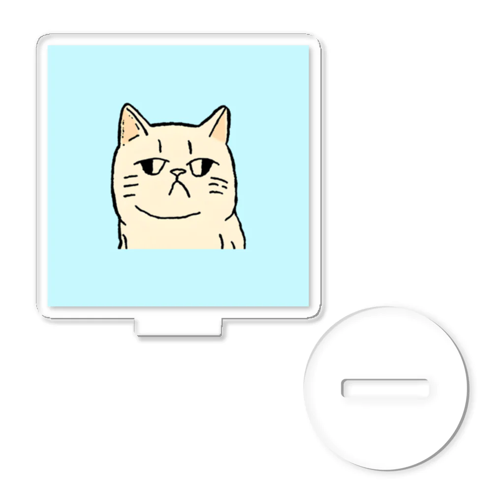 日常のふてくされたネコくん(水色) Acrylic Stand