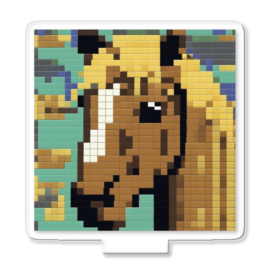 ドット絵で描かれた額に縦に白毛がある馬のアップのプレミアム