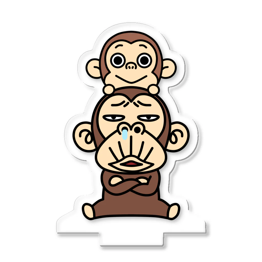 イラッとお猿さんとチビ猿ちゃん / セイコウ スタンプ ( seikou_stamp