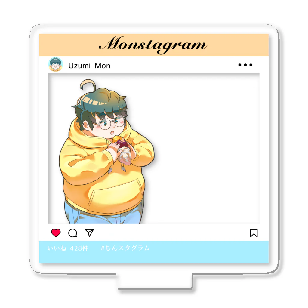 渦海 もん🐬🫧 くるくる天パ系Vtuberの秋ずみもんポラロイド風🍠 Acrylic Stand
