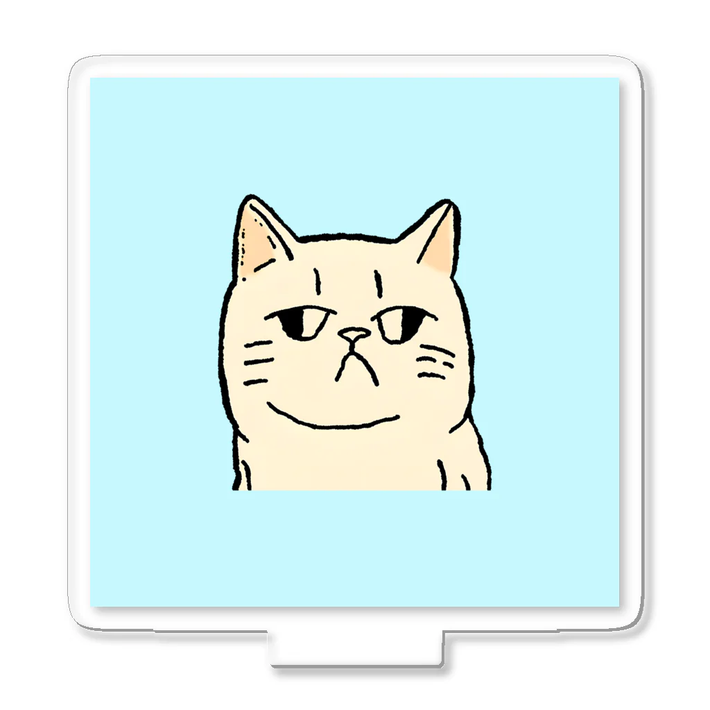 日常のふてくされたネコくん(水色) Acrylic Stand