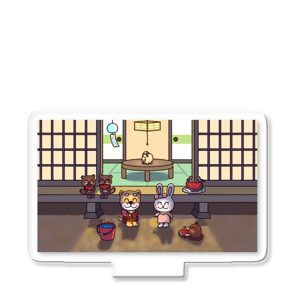 しばうさ.netの8月🎇夏の夜の縁側でのひととき🍉🎐 Acrylic Stand