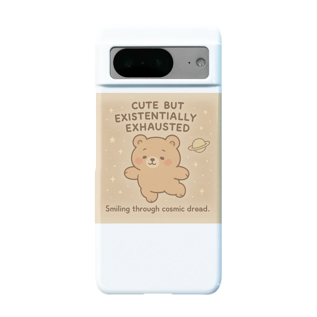 CUTE BUT EXISTENTIALLY EXHAUSTEDのCUTE BUT EXISTENTIALLY EXHAUSTED – ゆるくま宇宙 Android Smartphone Case