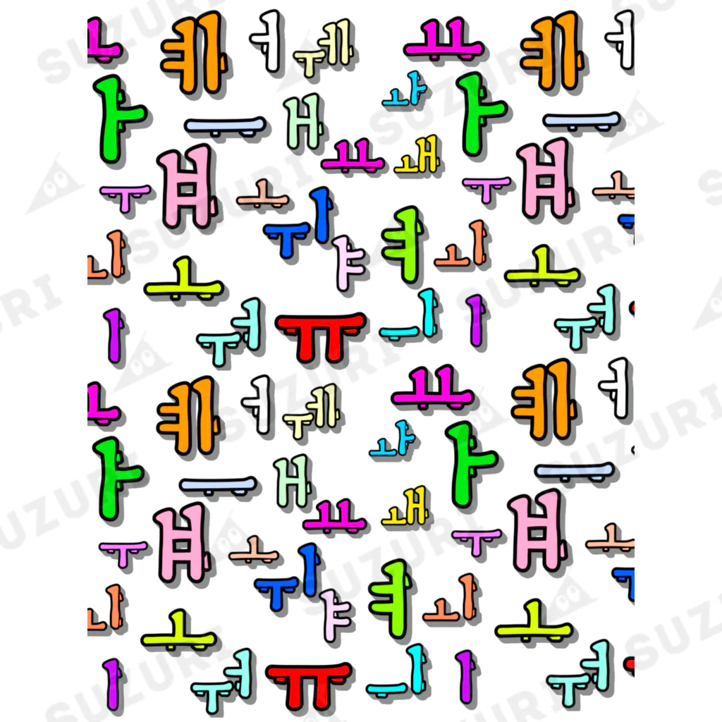 LalaHangeulのカラフルなハングル母音 Ankle Socks