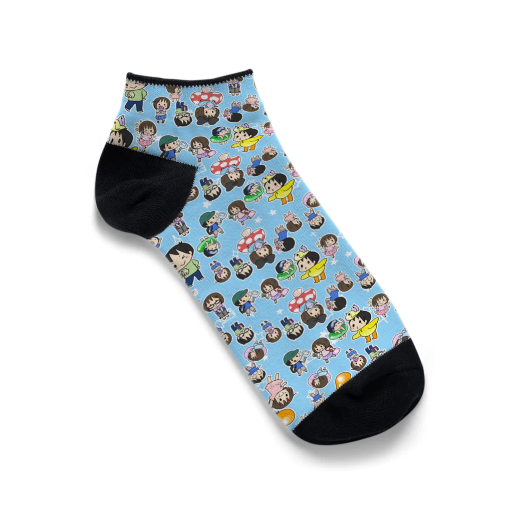 柚子屋のちびキャラソックス Ankle Socks