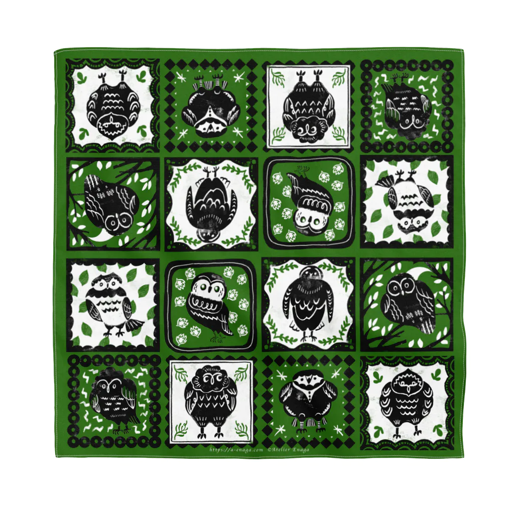 アトリエエナガのいろいろふくろう Bandana
