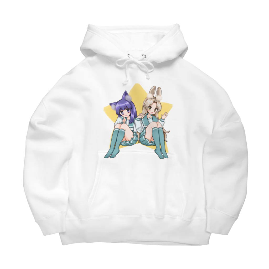 エビフライの使者のねこ&うさぎ Big Hoodie