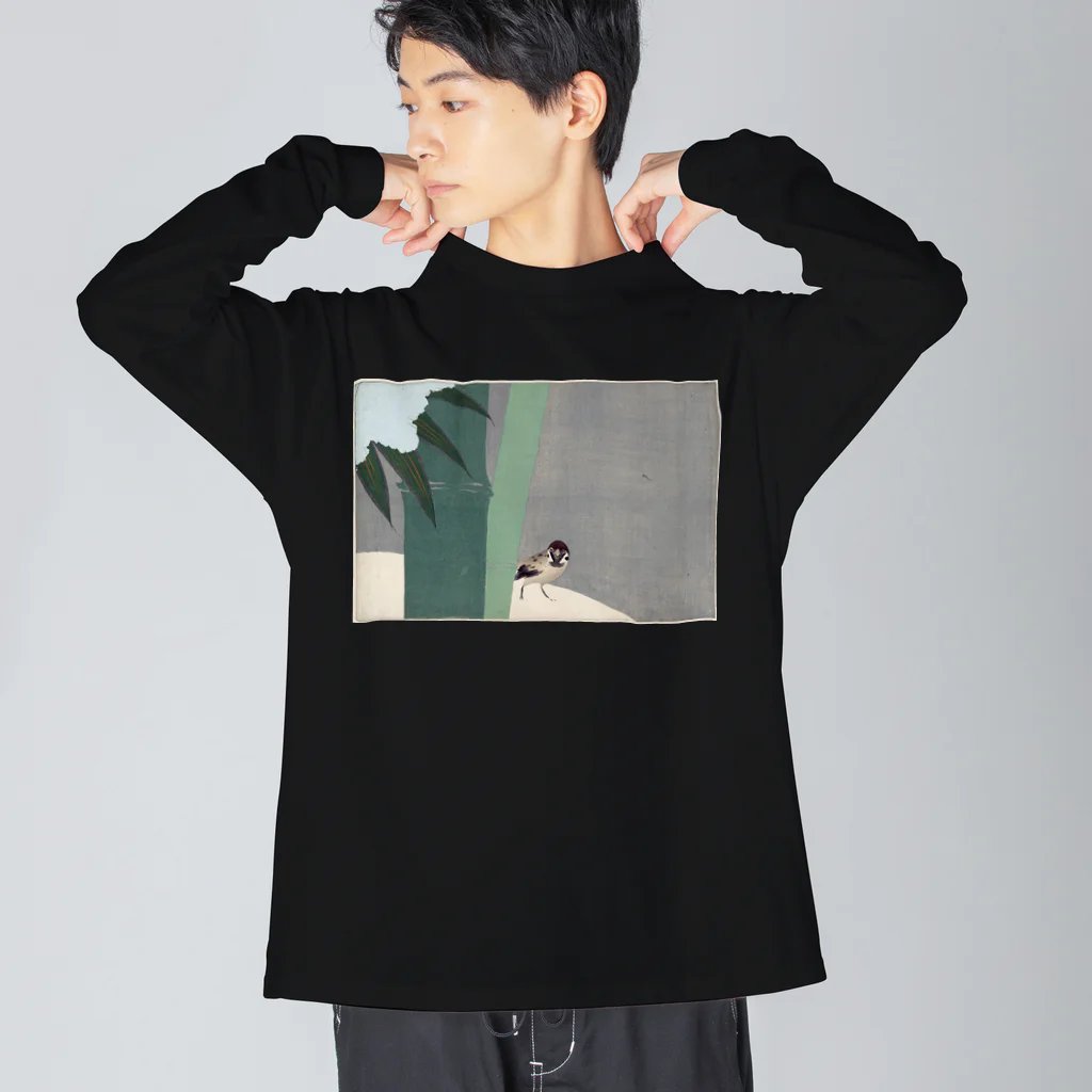 PALA's SHOP　cool、シュール、古風、和風、ねこ、ワンちゃん、ウサギさん、野鳥。の雪中竹、神坂雪佳、1909年 Big Long Sleeve T-Shirt