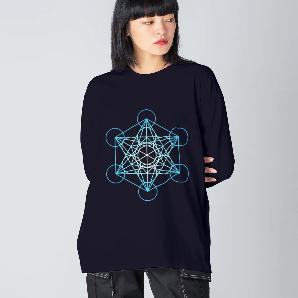  Pastel Design Art 天使のお部屋のメタトロンスター青 Big Long Sleeve T-Shirt