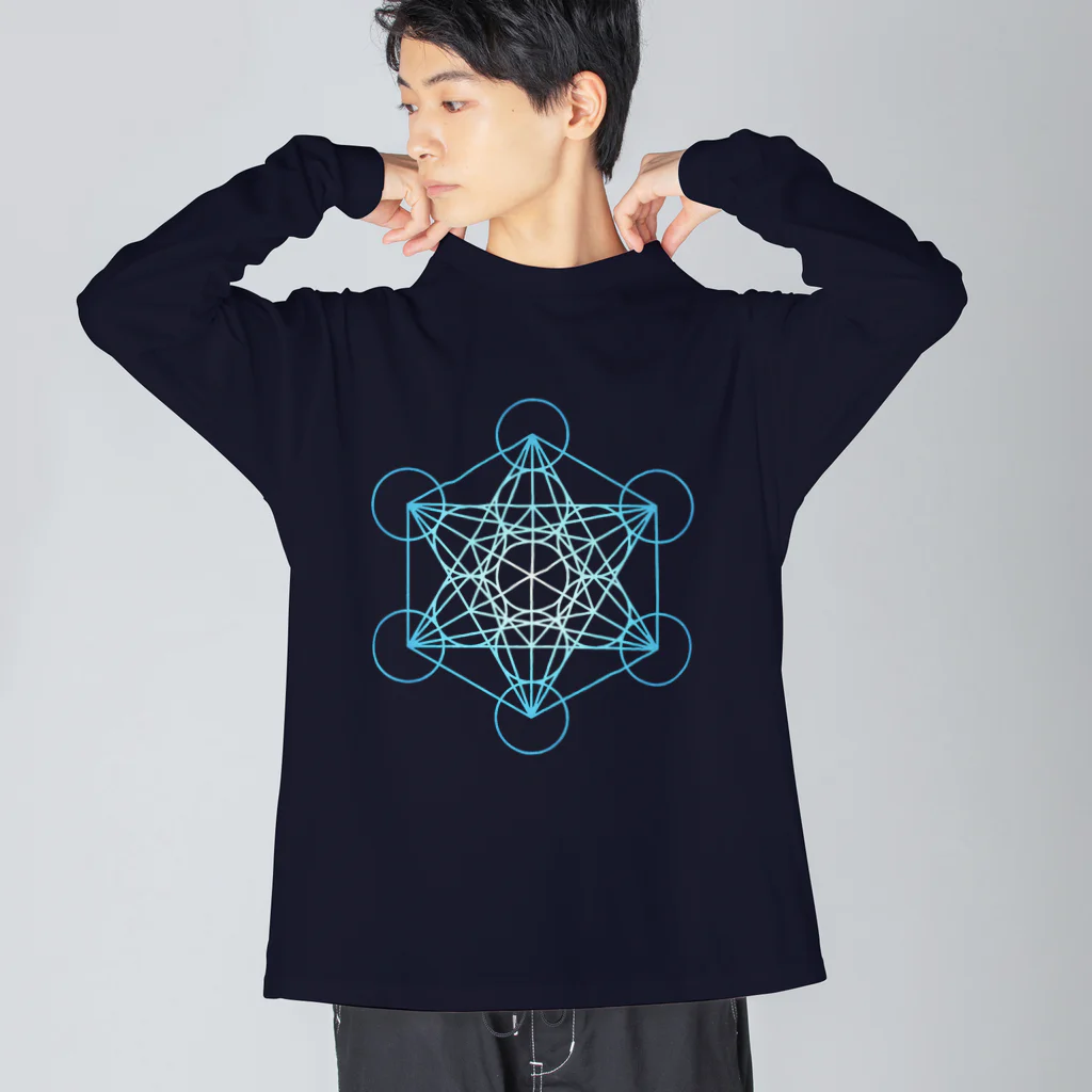  Pastel Design Art 天使のお部屋のメタトロンスター青 Big Long Sleeve T-Shirt