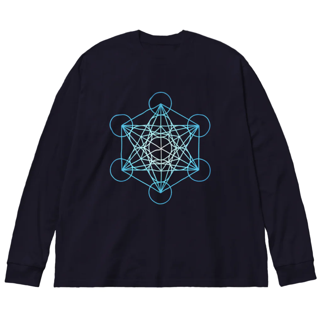  Pastel Design Art 天使のお部屋のメタトロンスター青 Big Long Sleeve T-Shirt