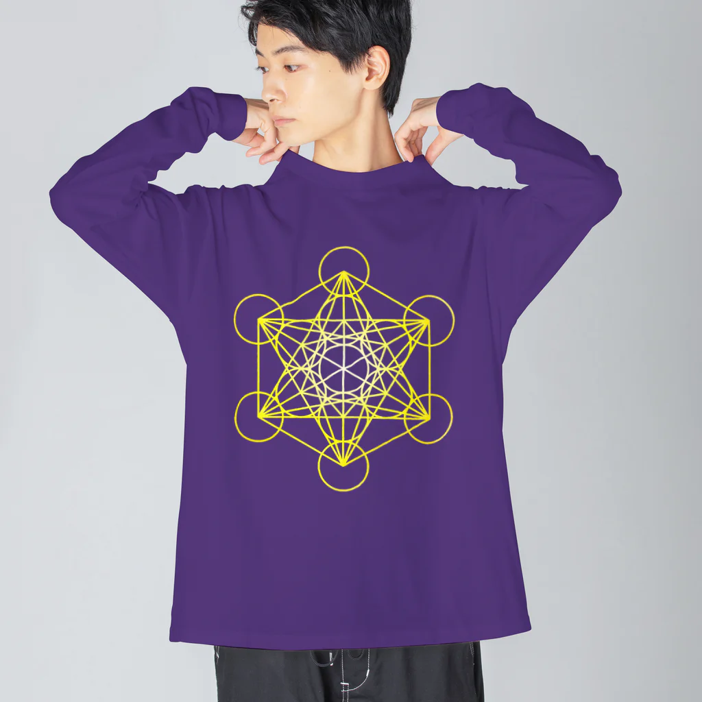  Pastel Design Art 天使のお部屋のメタトロンスター黄 Big Long Sleeve T-Shirt