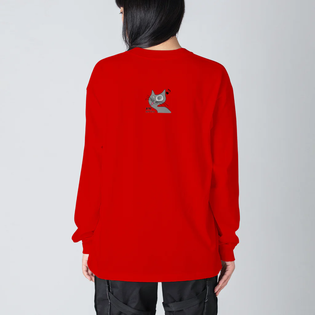ご当地妖怪雑貨屋 鶴屋もののけ堂 SUZURI店の吉原のきつねさま Fox deity【文字入り】 Big Long Sleeve T-Shirt