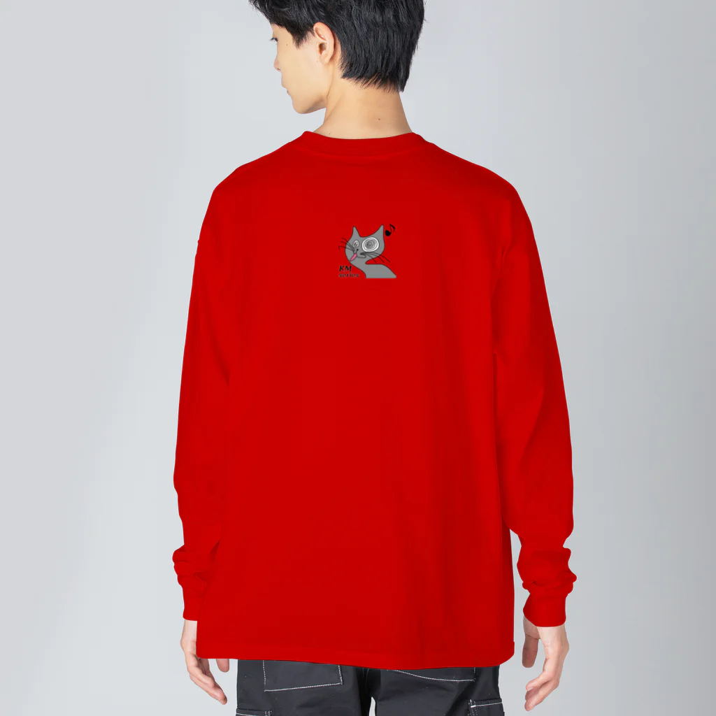 ご当地妖怪雑貨屋 鶴屋もののけ堂 SUZURI店の吉原のきつねさま Fox deity【文字入り】 Big Long Sleeve T-Shirt