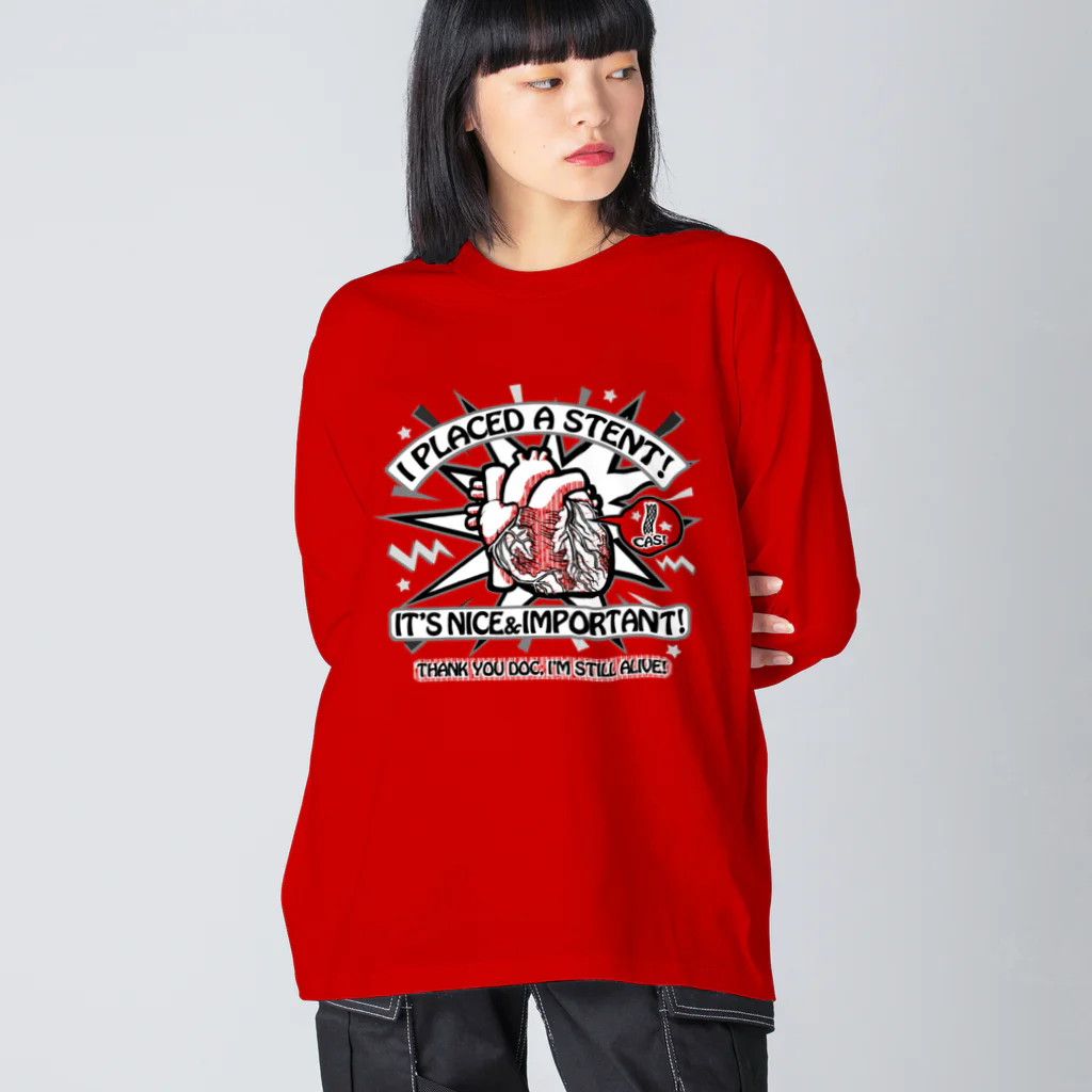 雁花工房（寄付アイテム販売中です）のステントあり Big Long Sleeve T-Shirt