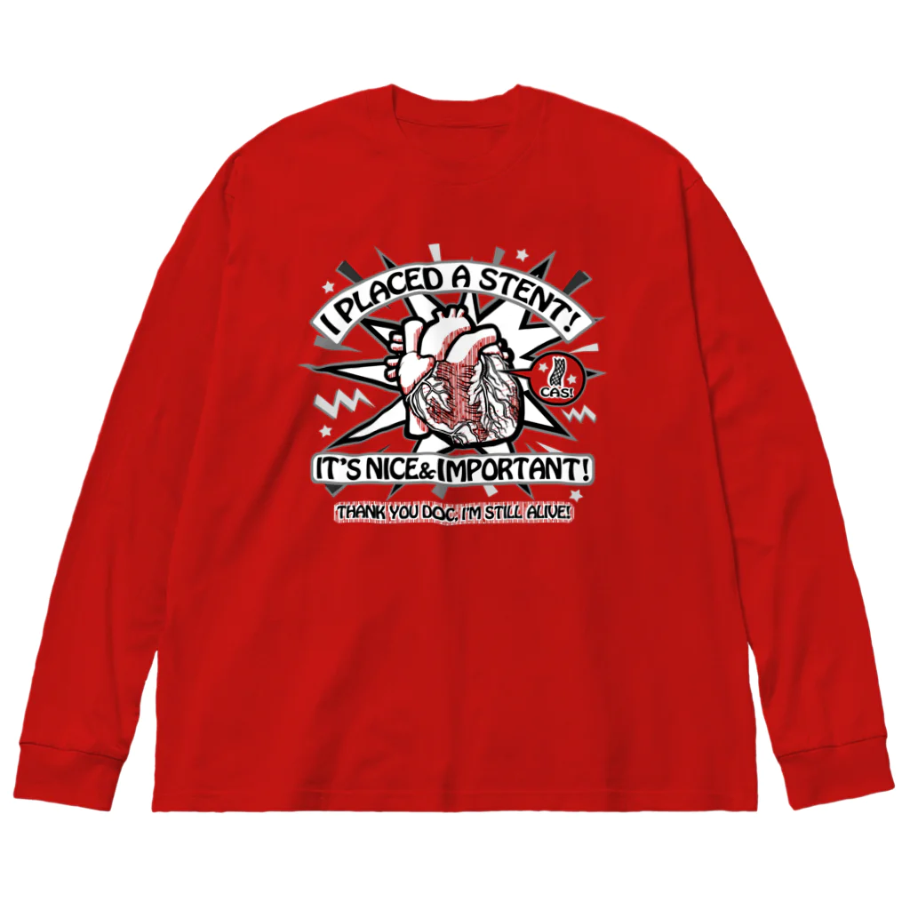 雁花工房（寄付アイテム販売中です）のステントあり Big Long Sleeve T-Shirt