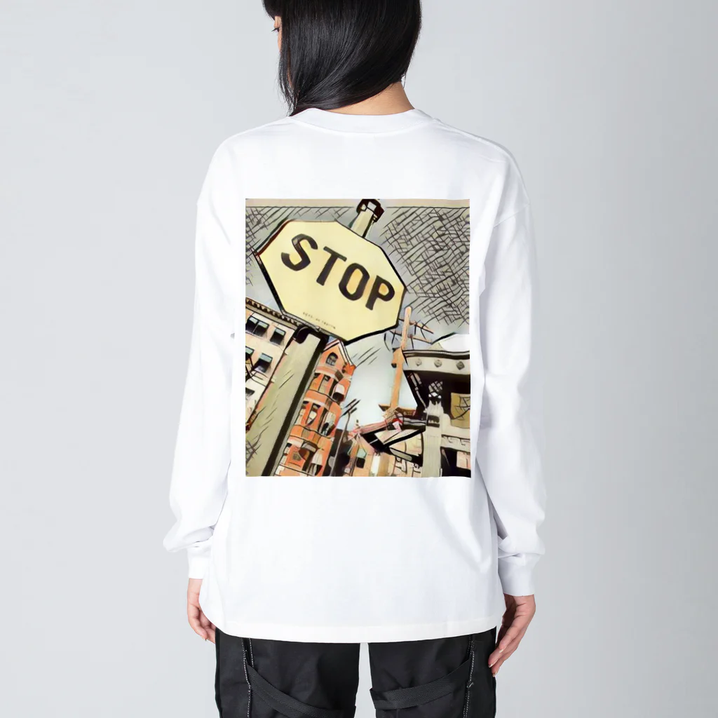 八朔のSTOP Big Long Sleeve T-Shirt